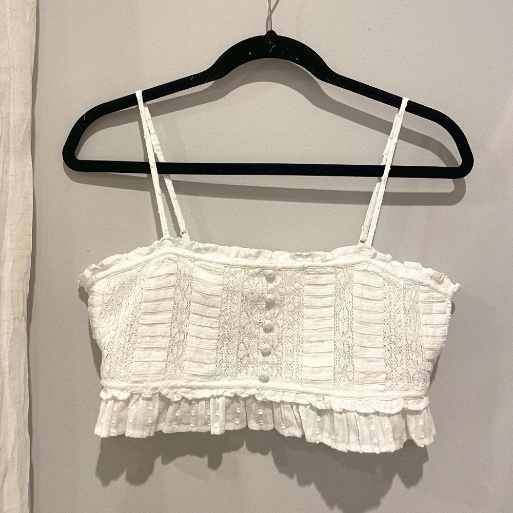 White Lace Cropped Cami